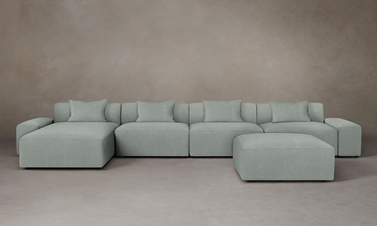 The Breuer Modular Sectional - Performance Mélange Weave Seaglass