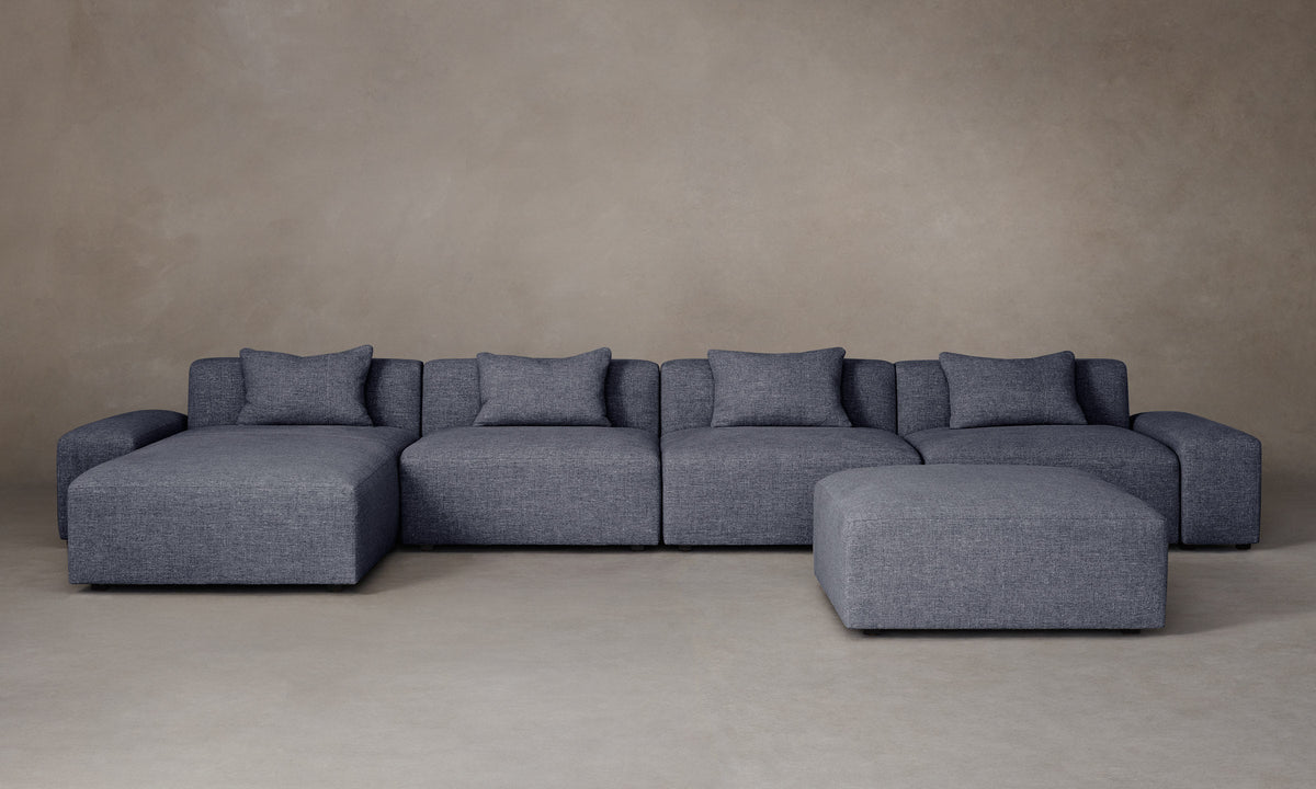 The Breuer Modular Sectional - Heritage Belgian Linen Lake