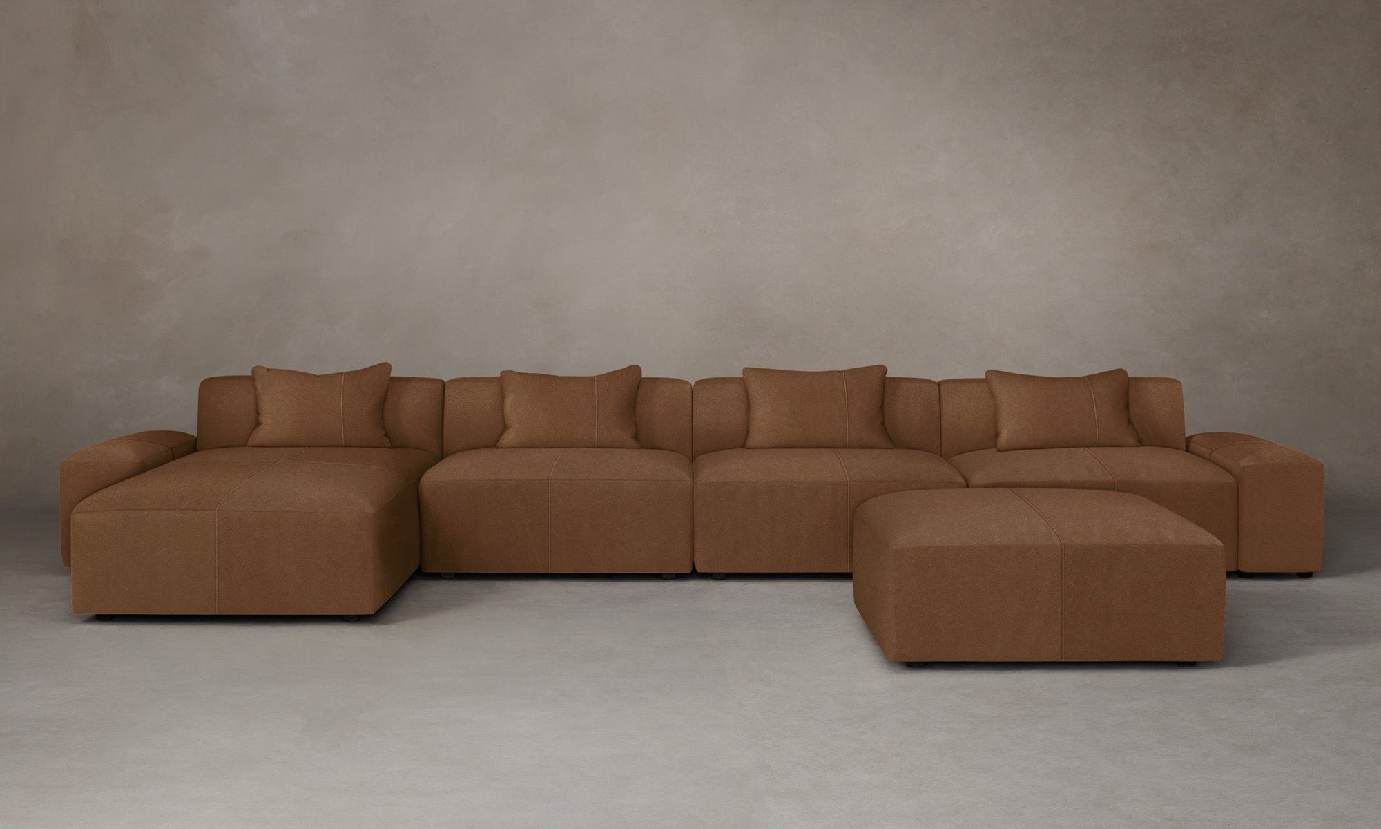 The Breuer Modular Sectional - Tuscan Leather Cognac