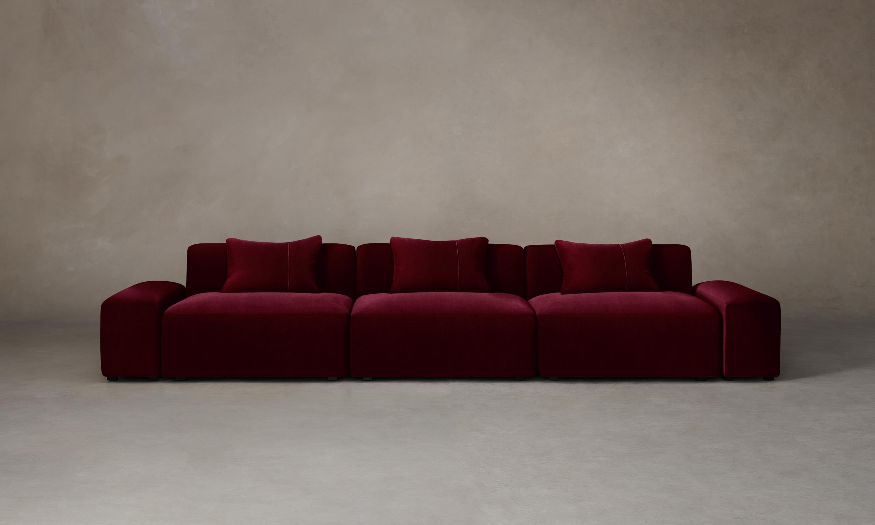 The Breuer Modular Sofa - Mohair Crimson – Maiden Home