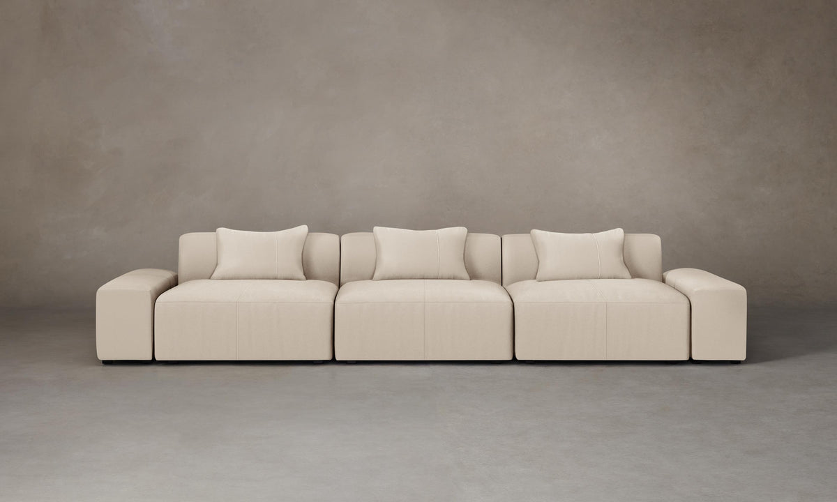 The Breuer Modular Sectional - Pebbled Leather Stone