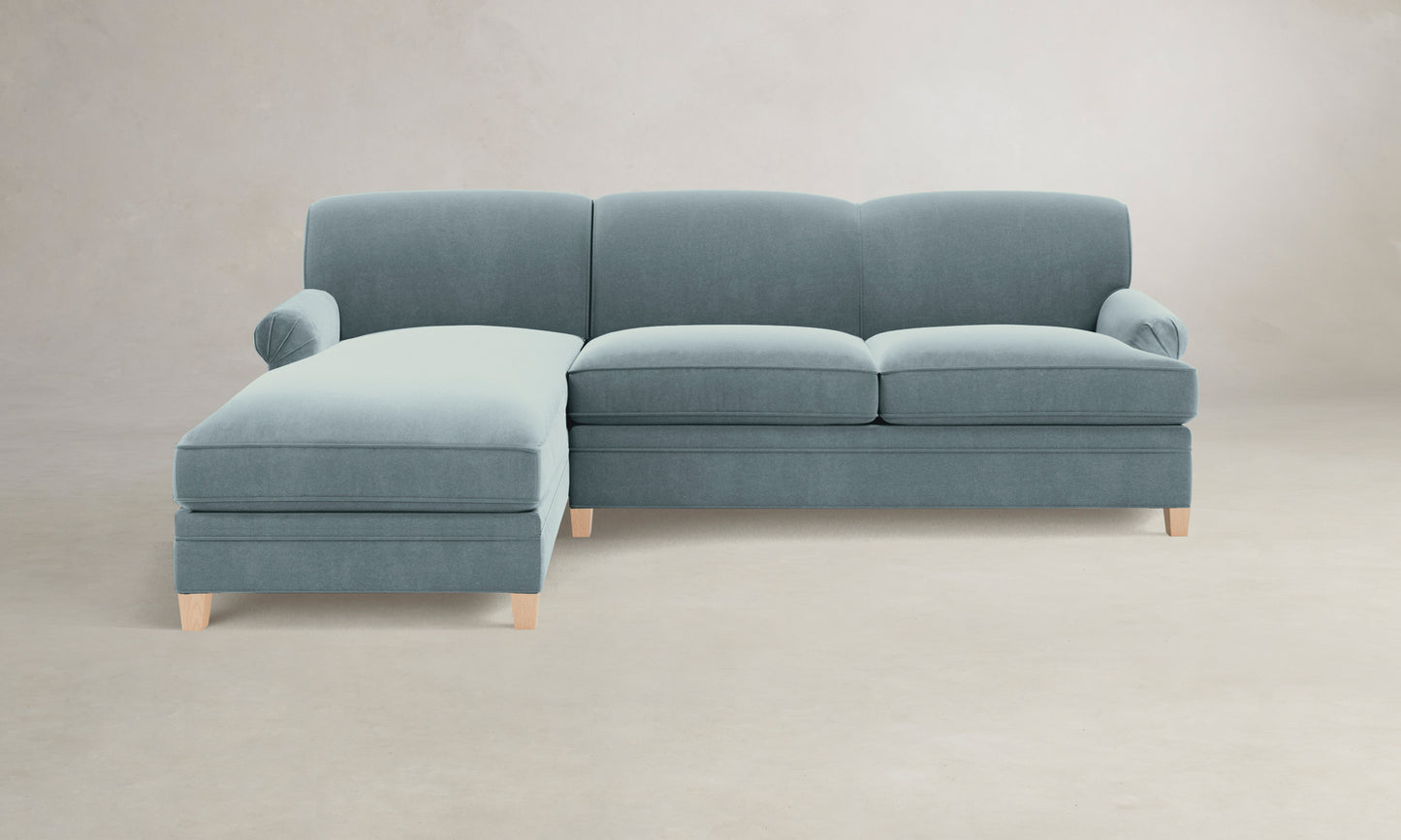 The Carmine Sectional - Mohair Slate Blue