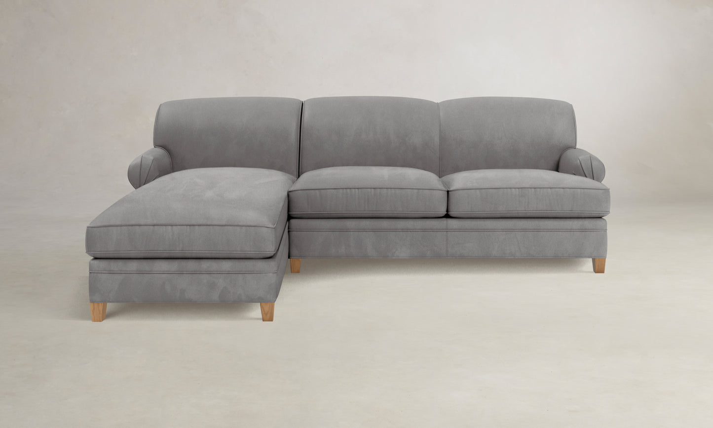 The Carmine Sectional - Nubuck Leather Asphalt