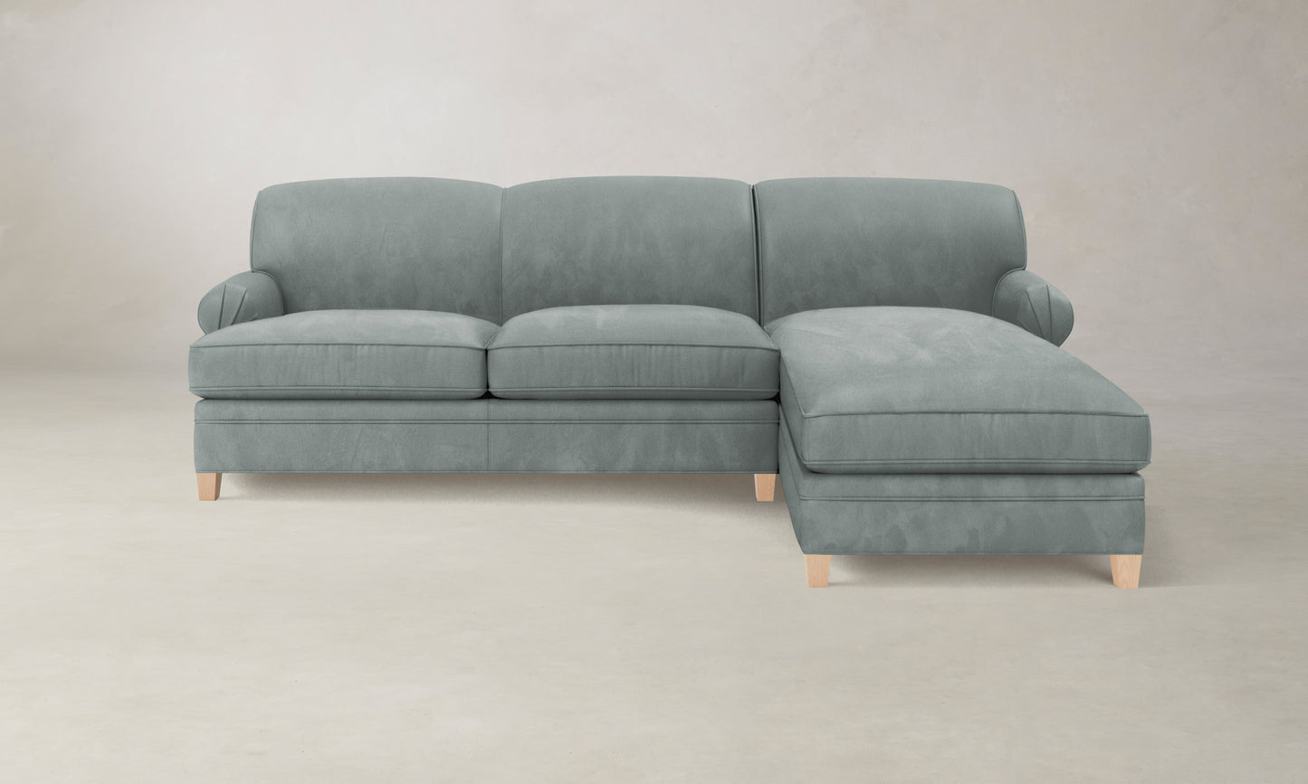 The Carmine Sectional - Nubuck Leather Tide