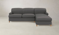 The Carmine Sectional - Pebbled Leather Ash