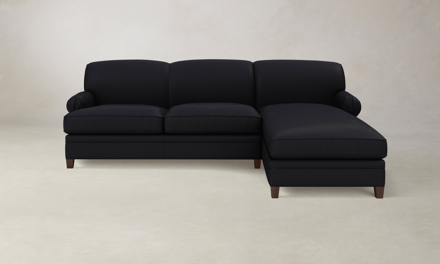 The Carmine Sectional - Pebbled Leather Ink