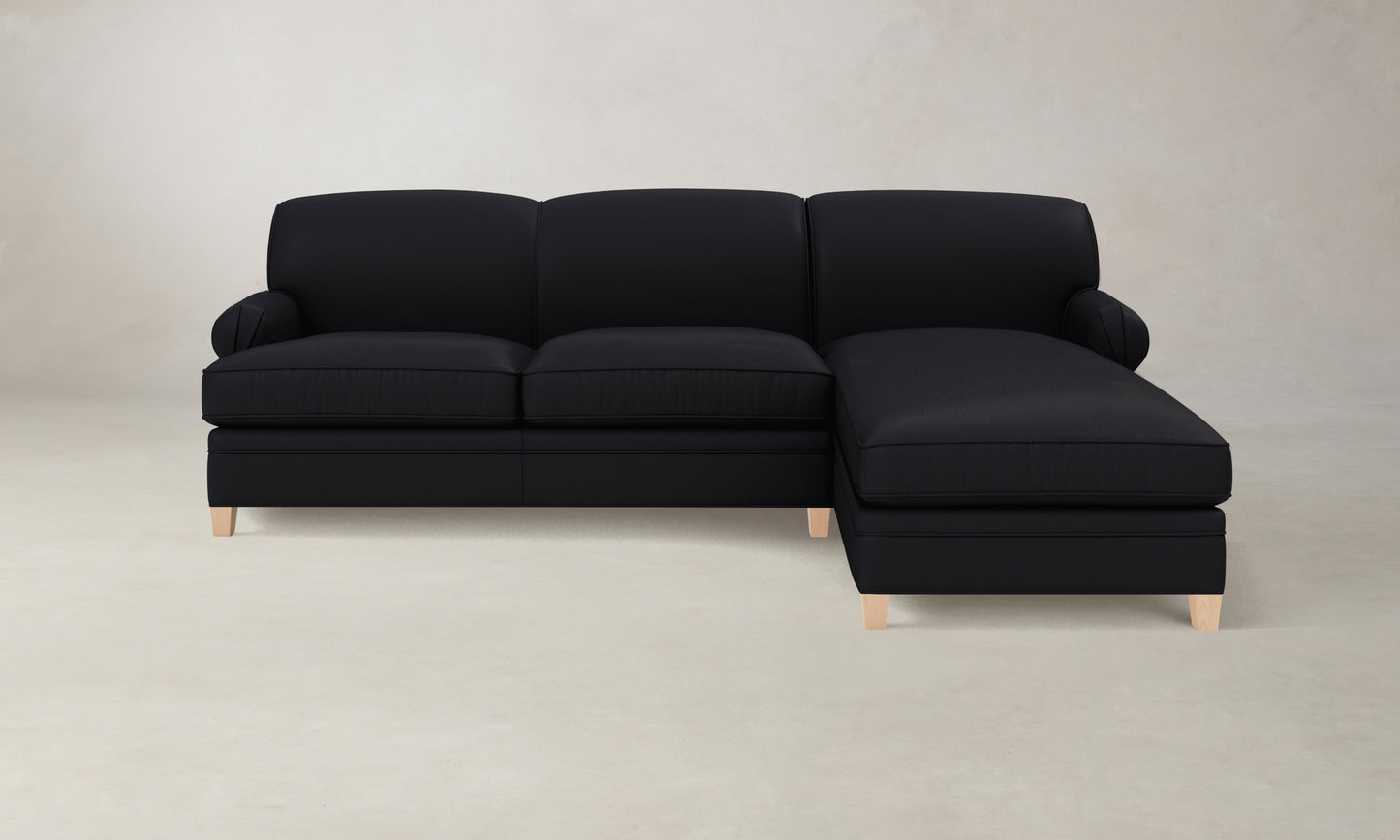 The Carmine Sectional - Pebbled Leather Ink