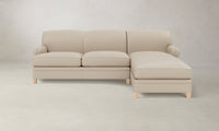 The Carmine Sectional - Pebbled Leather Stone