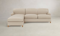 The Carmine Sectional - Pebbled Leather Stone