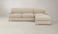 The Carmine Sectional - Pebbled Leather Stone