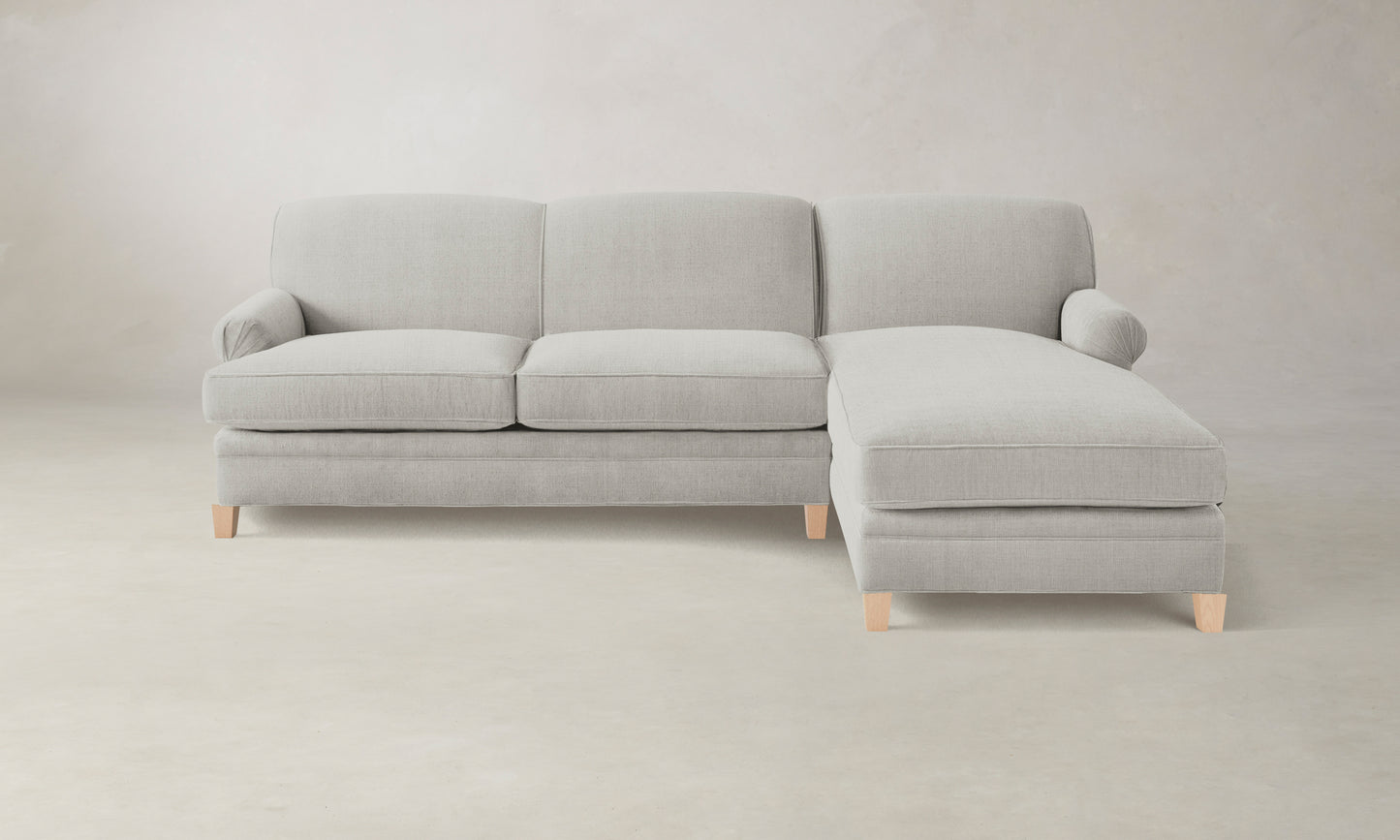 The Carmine Sectional - Performance Melange Weave Flint