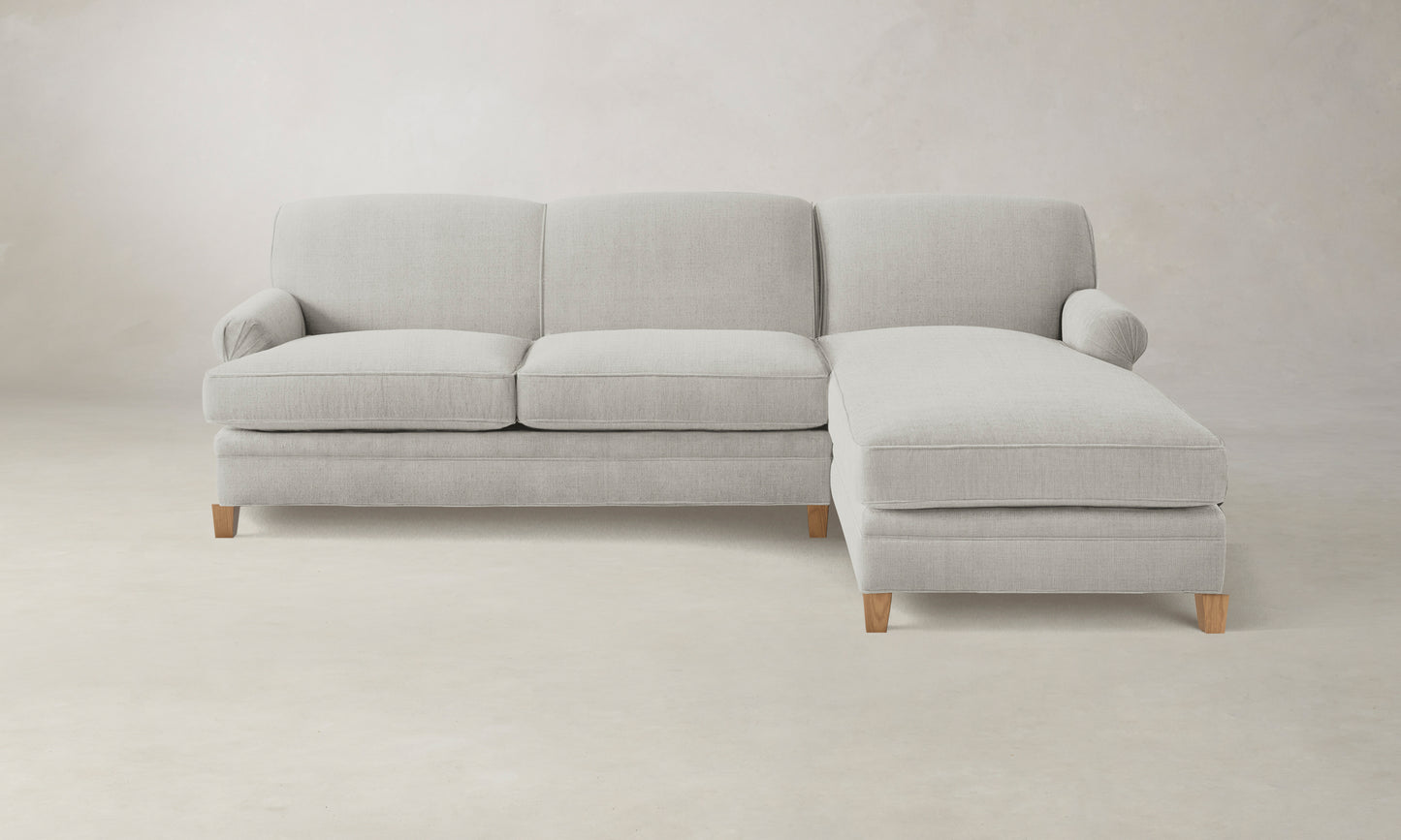 The Carmine Sectional - Performance Melange Weave Flint