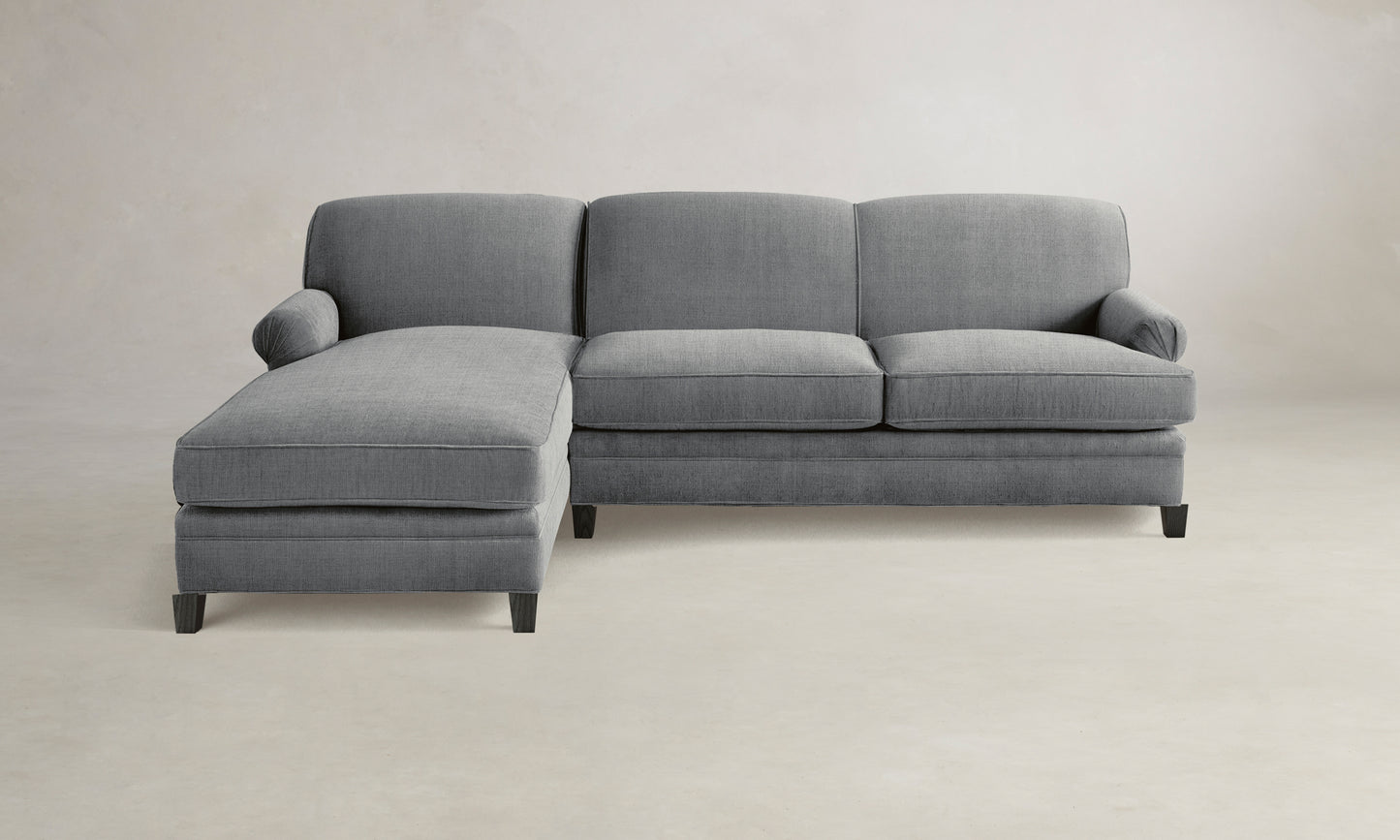 The Carmine Sectional - Performance Melange Weave Night