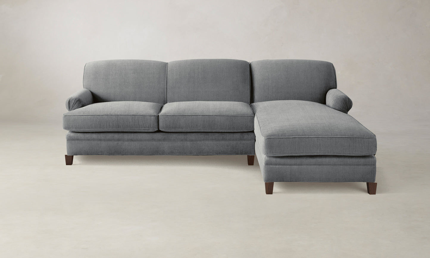 The Carmine Sectional - Performance Melange Weave Night