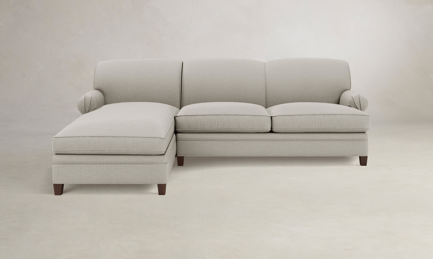 The Carmine Sectional - Performance Textured Linen Flax