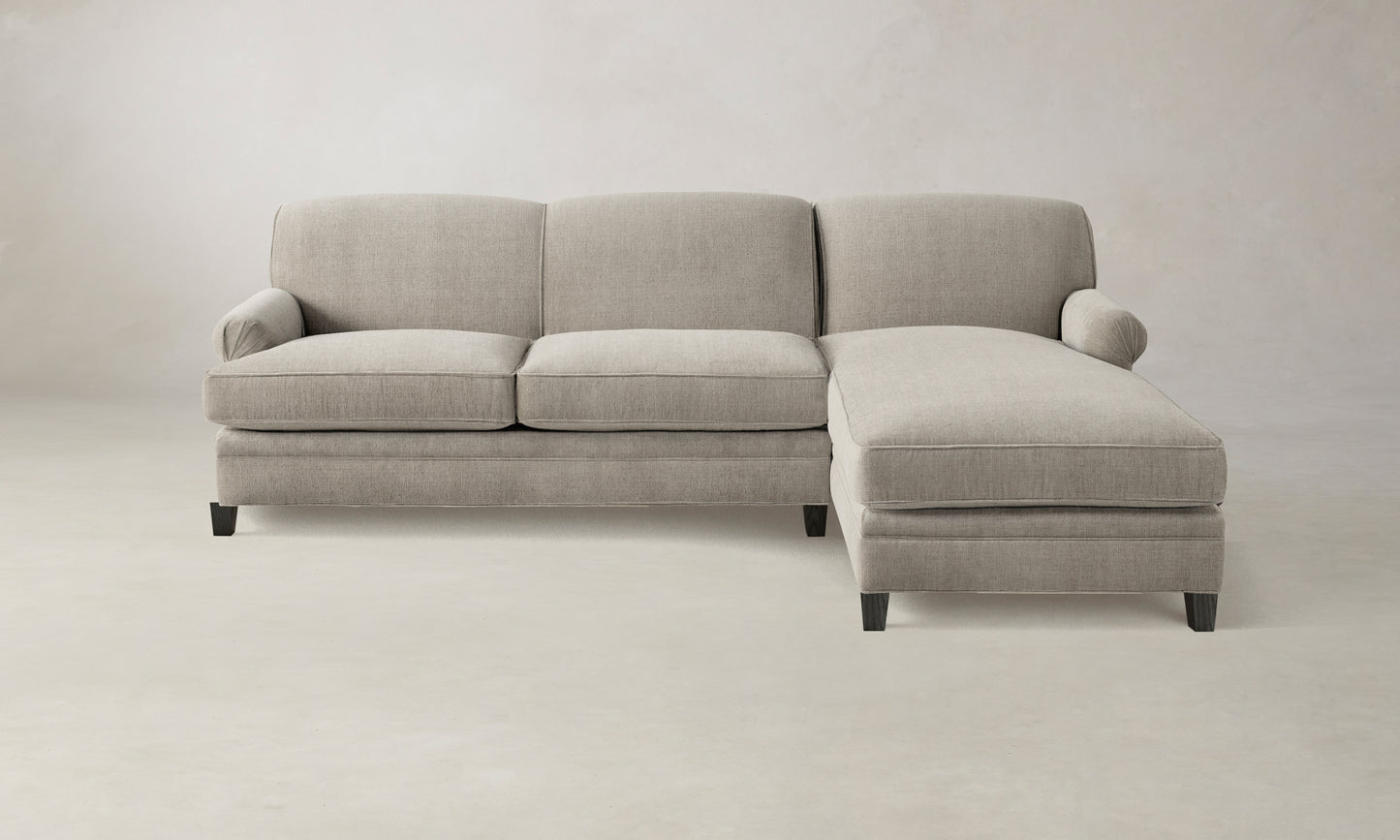 The Carmine Sectional - Performance Tweed Oatmeal