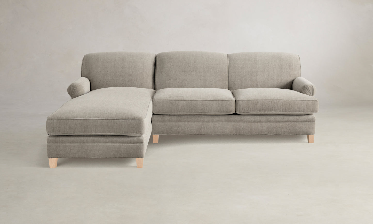 The Carmine Sectional - Performance Tweed Oatmeal