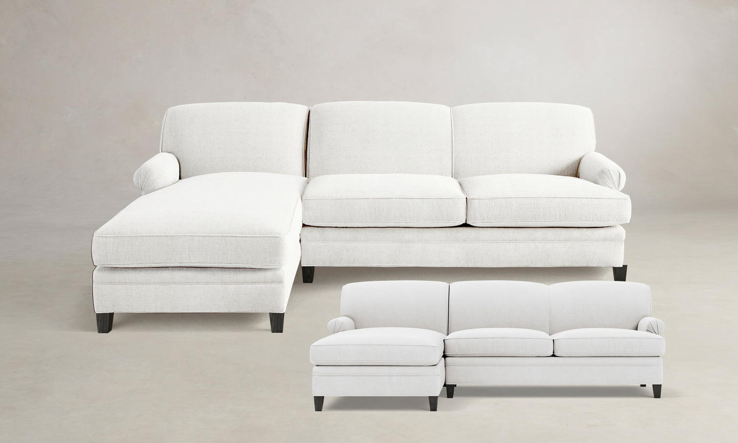 The Carmine Sectional - Performance Tweed Salt