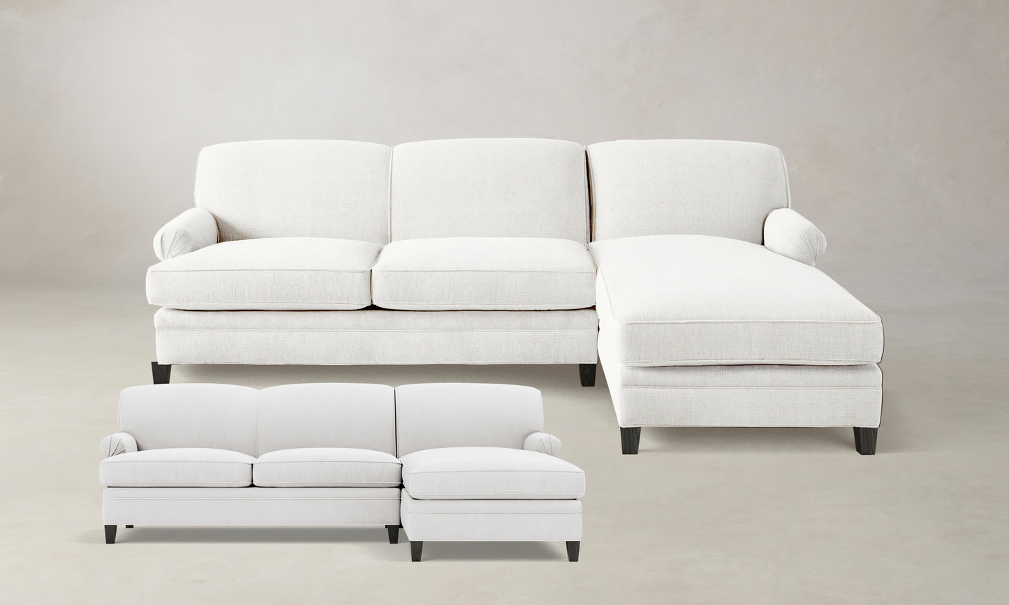 The Carmine Sectional - Performance Tweed Salt