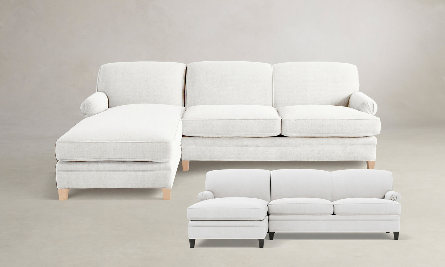 The Carmine Sectional - Performance Tweed Salt