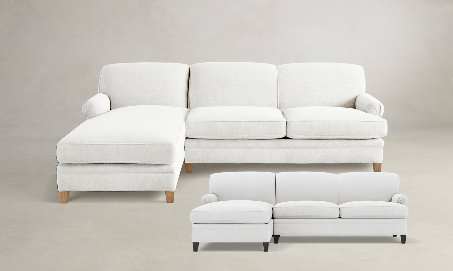 The Carmine Sectional - Performance Tweed Salt