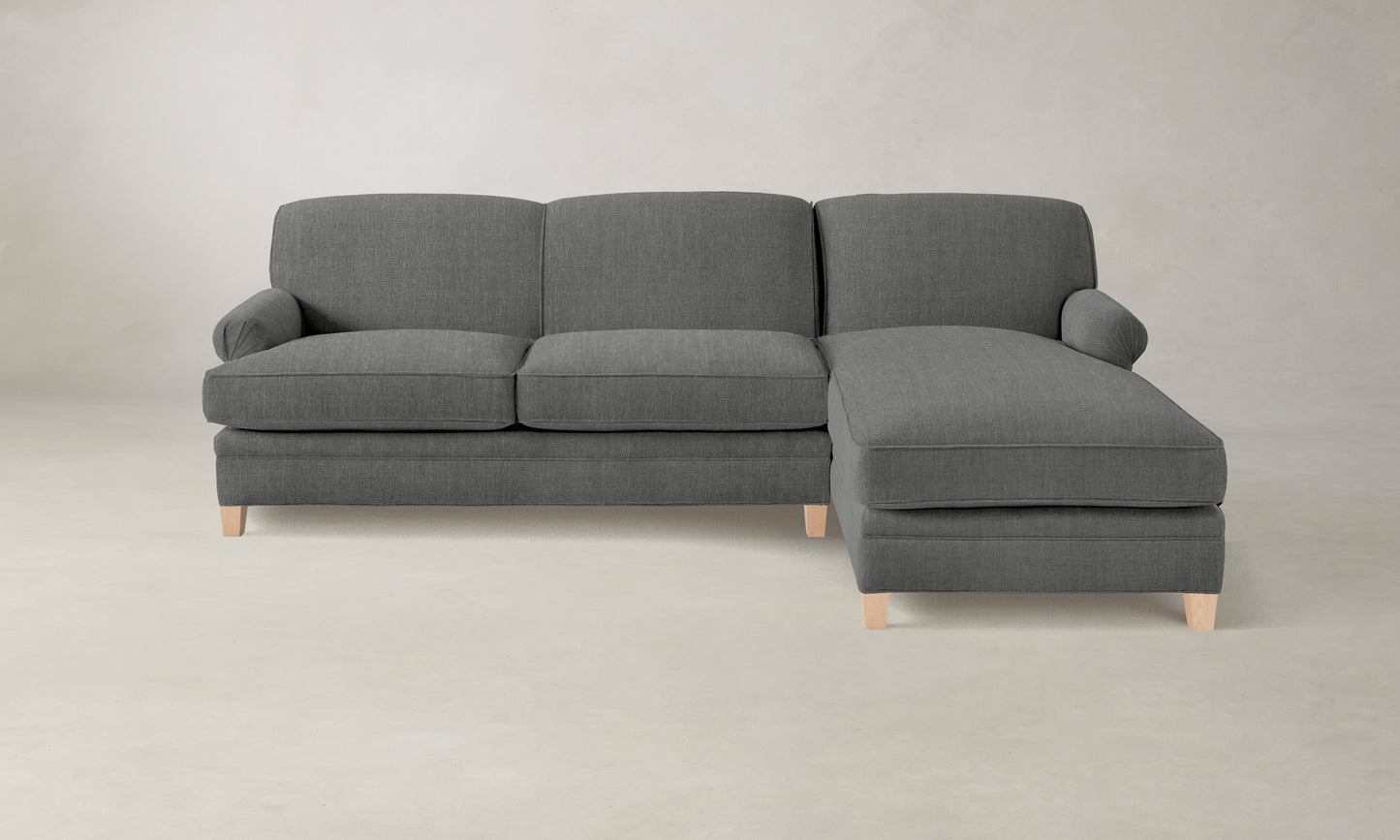 The Carmine Sectional - Performance Tweed Smoke