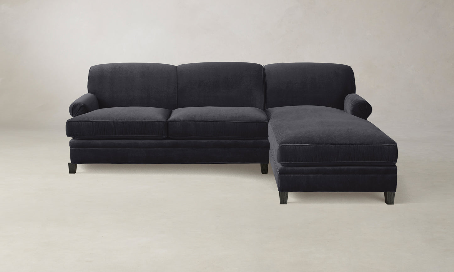 The Carmine Sectional - Performance Velvet Flannel