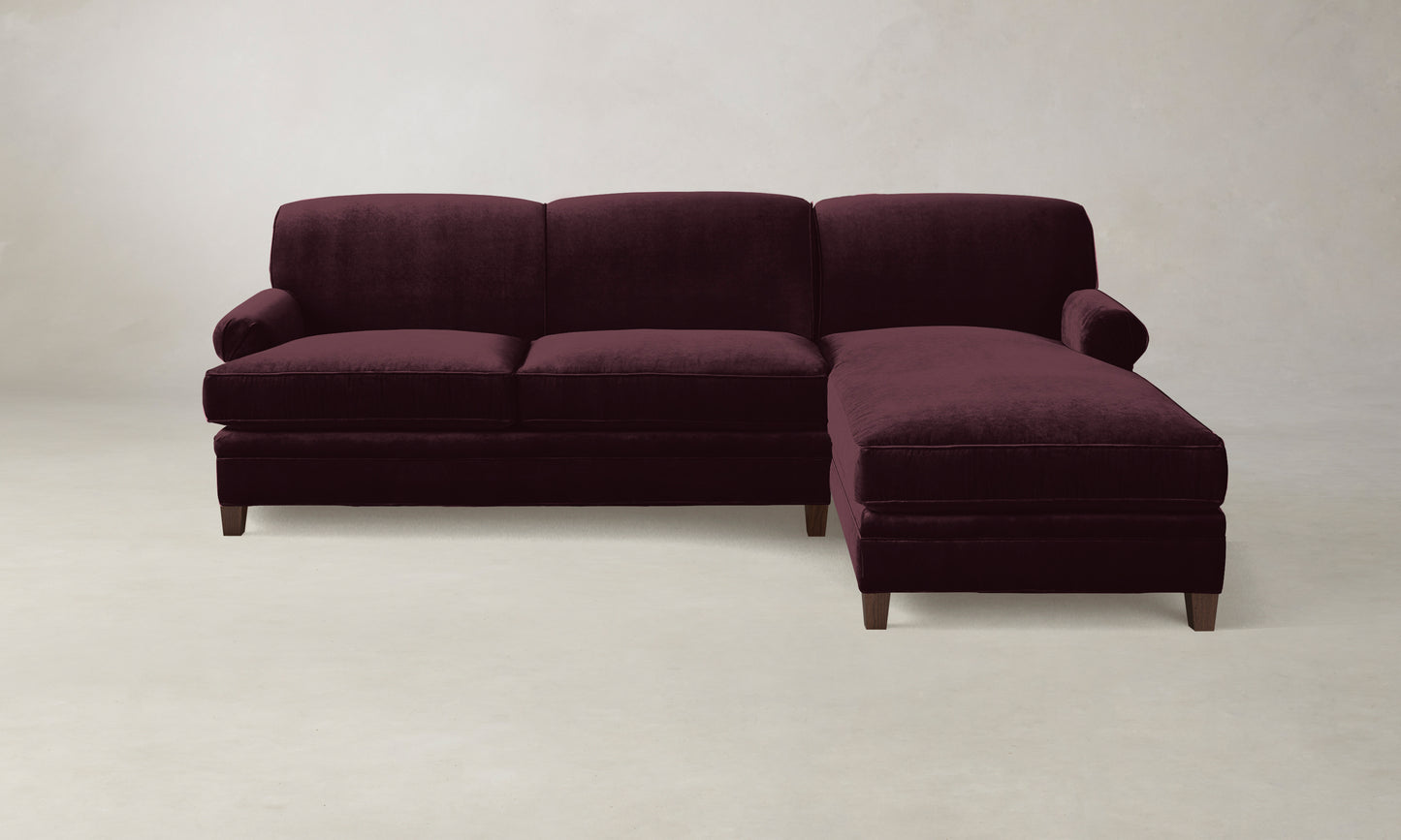 The Carmine Sectional - Performance Velvet Merlot