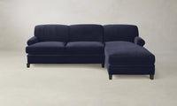 The Carmine Sectional - Performance Velvet Midnight