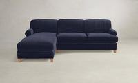 The Carmine Sectional - Performance Velvet Midnight