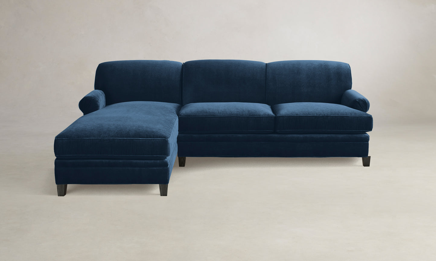 The Carmine Sectional - Performance Velvet Sapphire