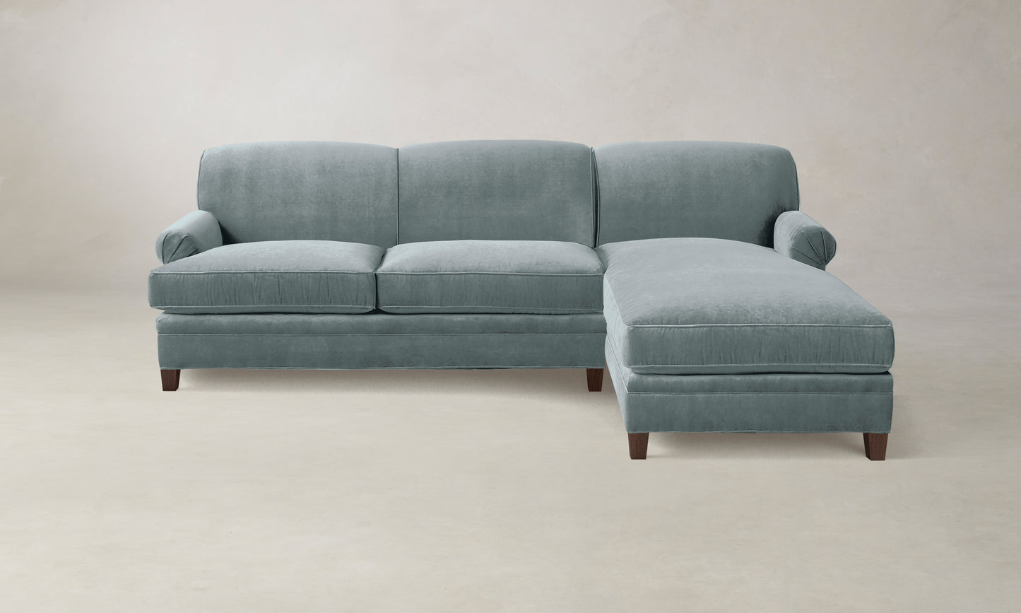 The Carmine Sectional - Performance Velvet Seafoam