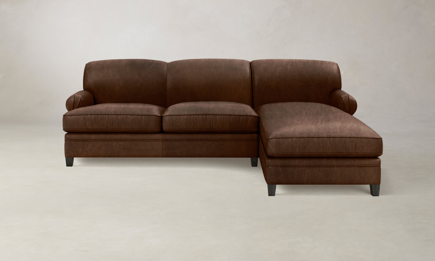 The Carmine Sectional - Tuscan Leather Bourbon