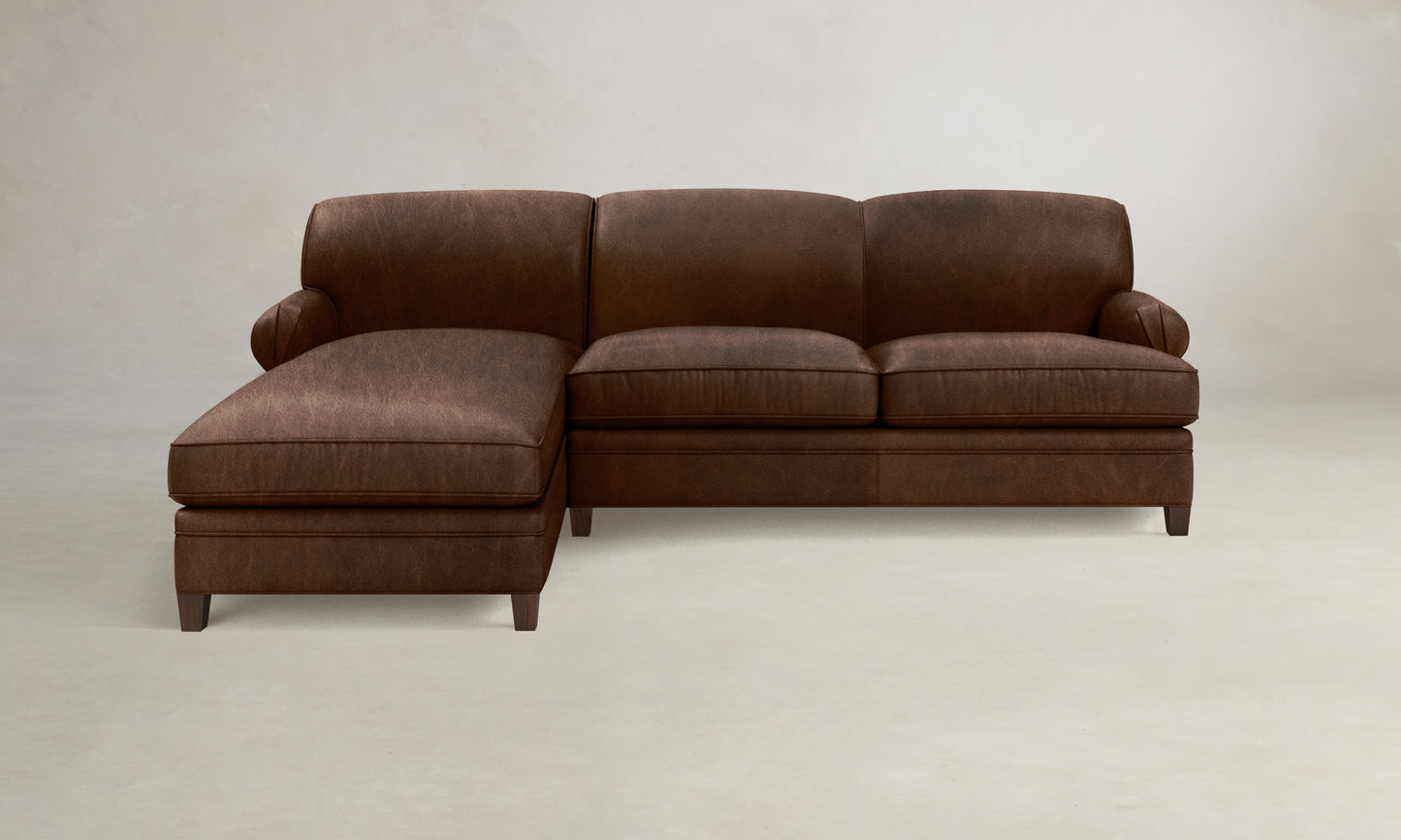 The Carmine Sectional - Tuscan Leather Bourbon