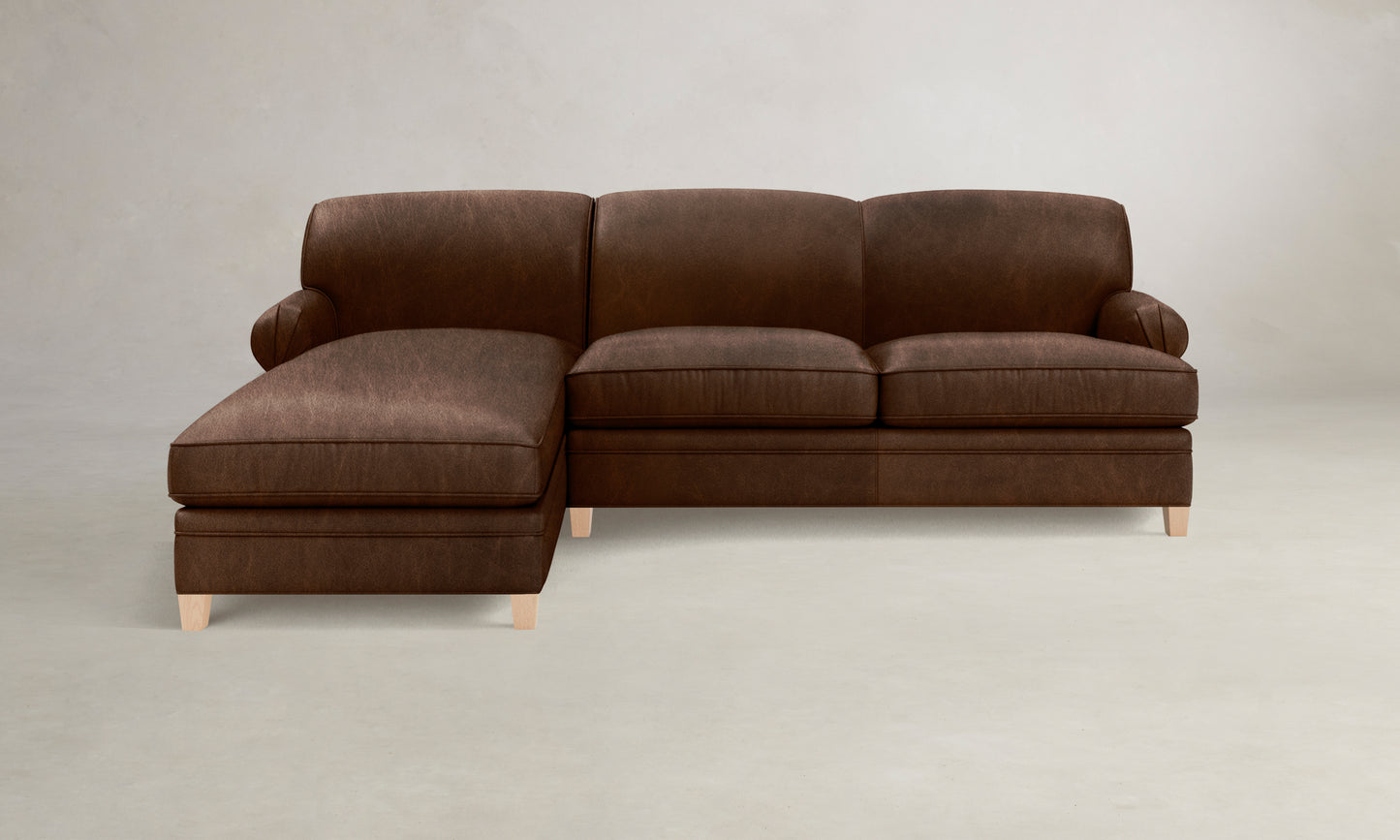 The Carmine Sectional - Tuscan Leather Bourbon