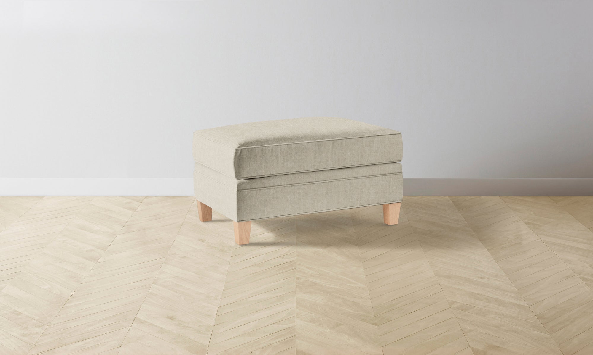 The Carmine Ottoman - Belgian Linen Alder