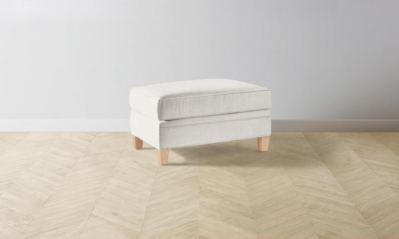 The Carmine Ottoman - Heritage Belgian Linen Egret