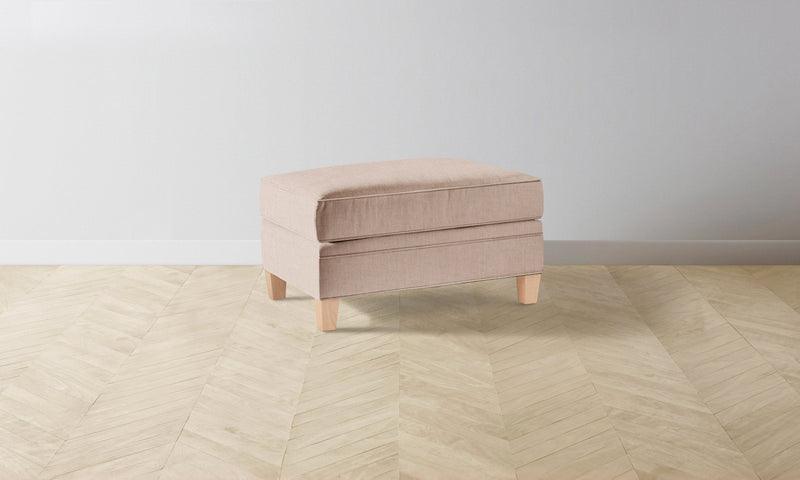 The Carmine Ottoman - Heritage Belgian Linen Petal