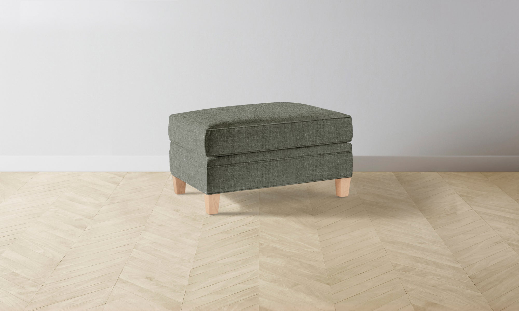 The Carmine Ottoman - Belgian Linen Thyme