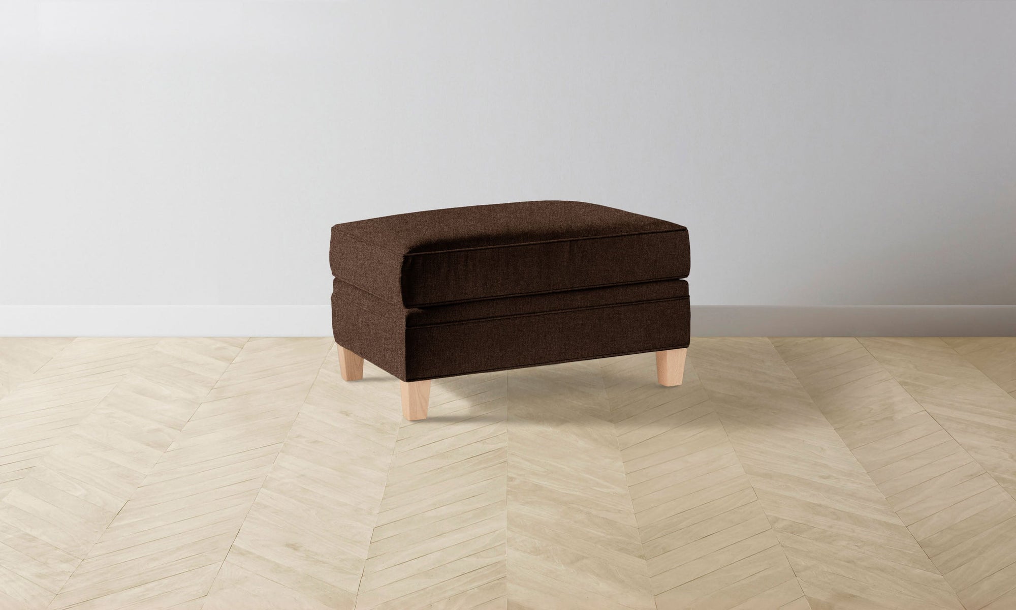 The Carmine Ottoman - Italian Brushed Wool Cocoa