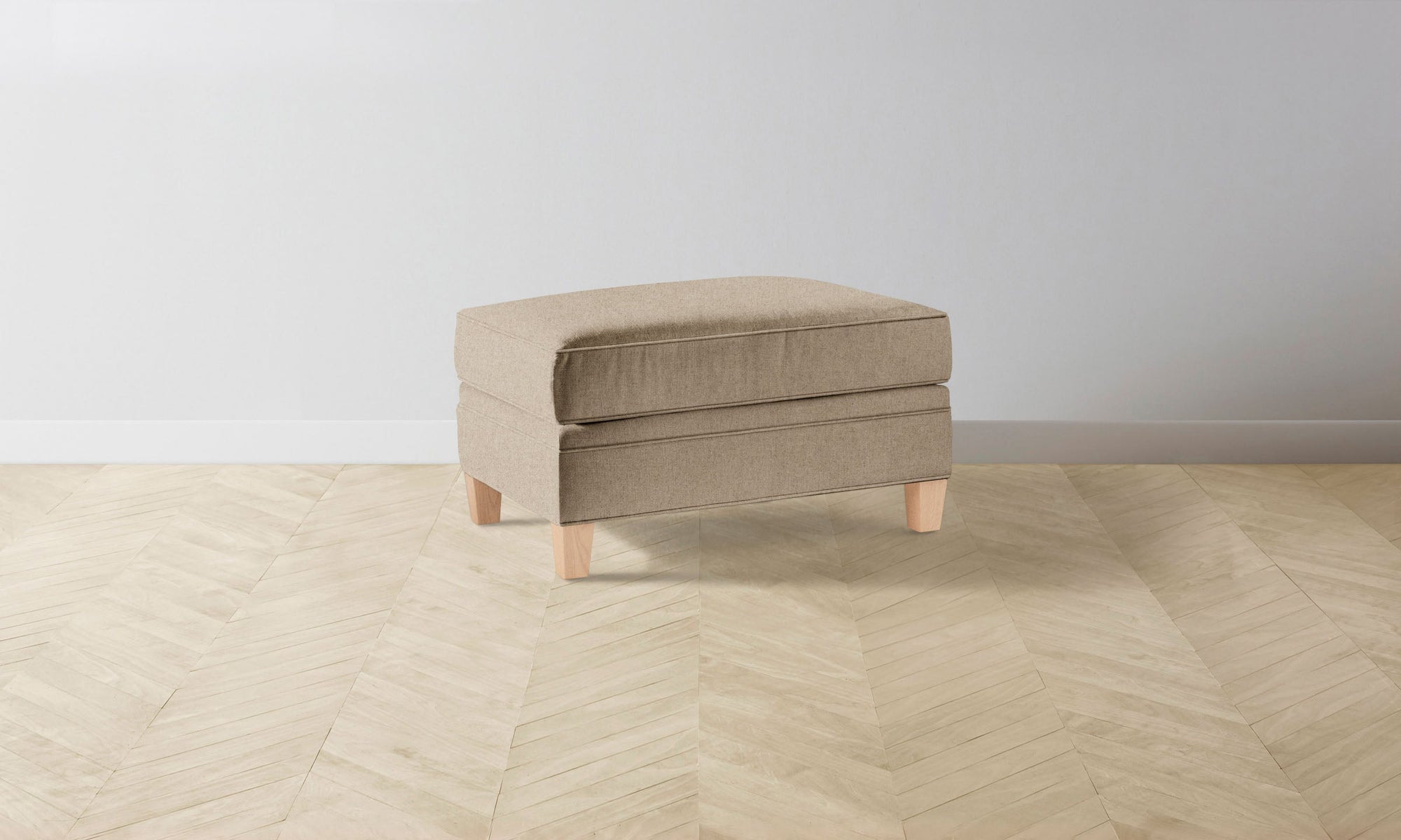 The Carmine Ottoman - Italian Brushed Wool Fox