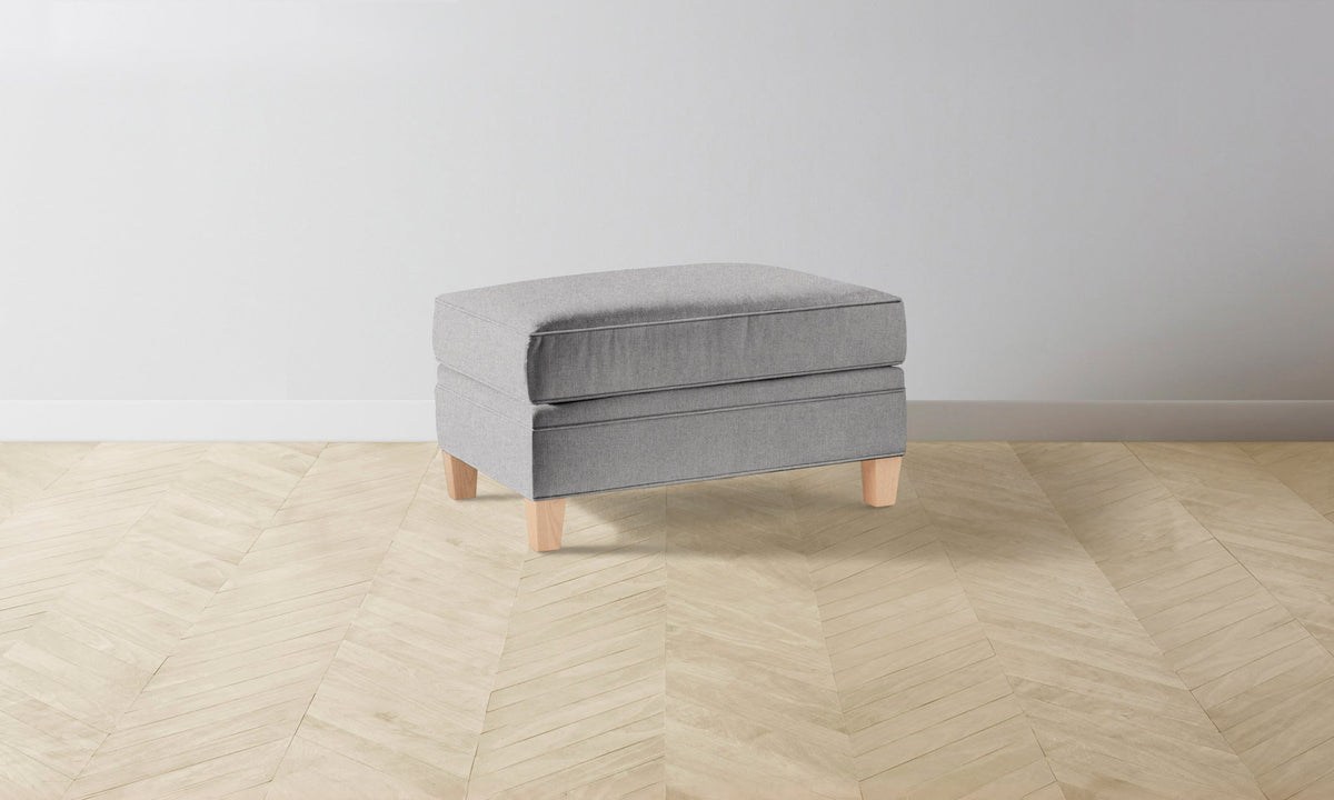 The Carmine Ottoman - Italian Brushed Wool Moon
