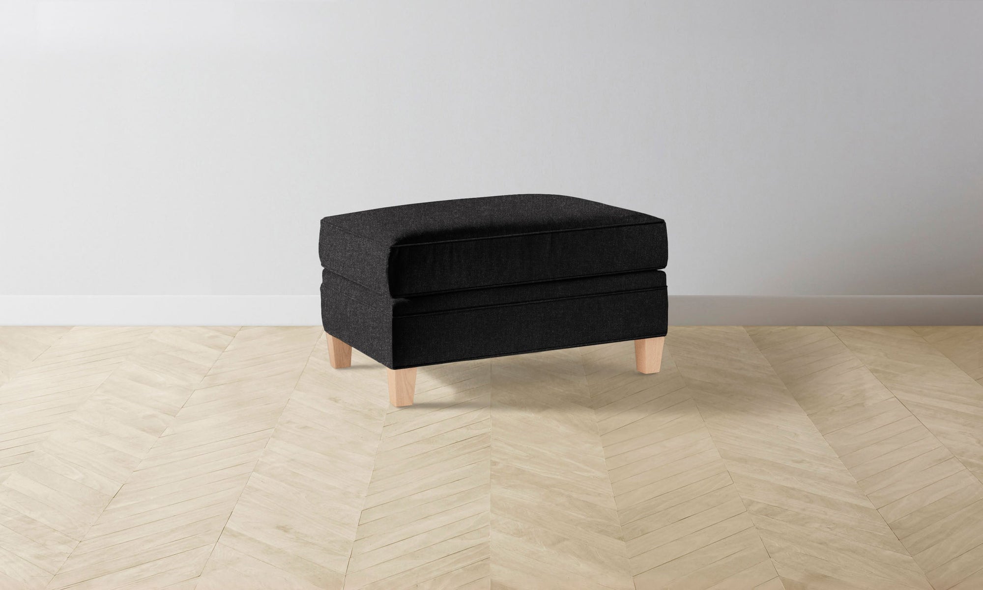 The Carmine Ottoman - Italian Brushed Wool Pepper