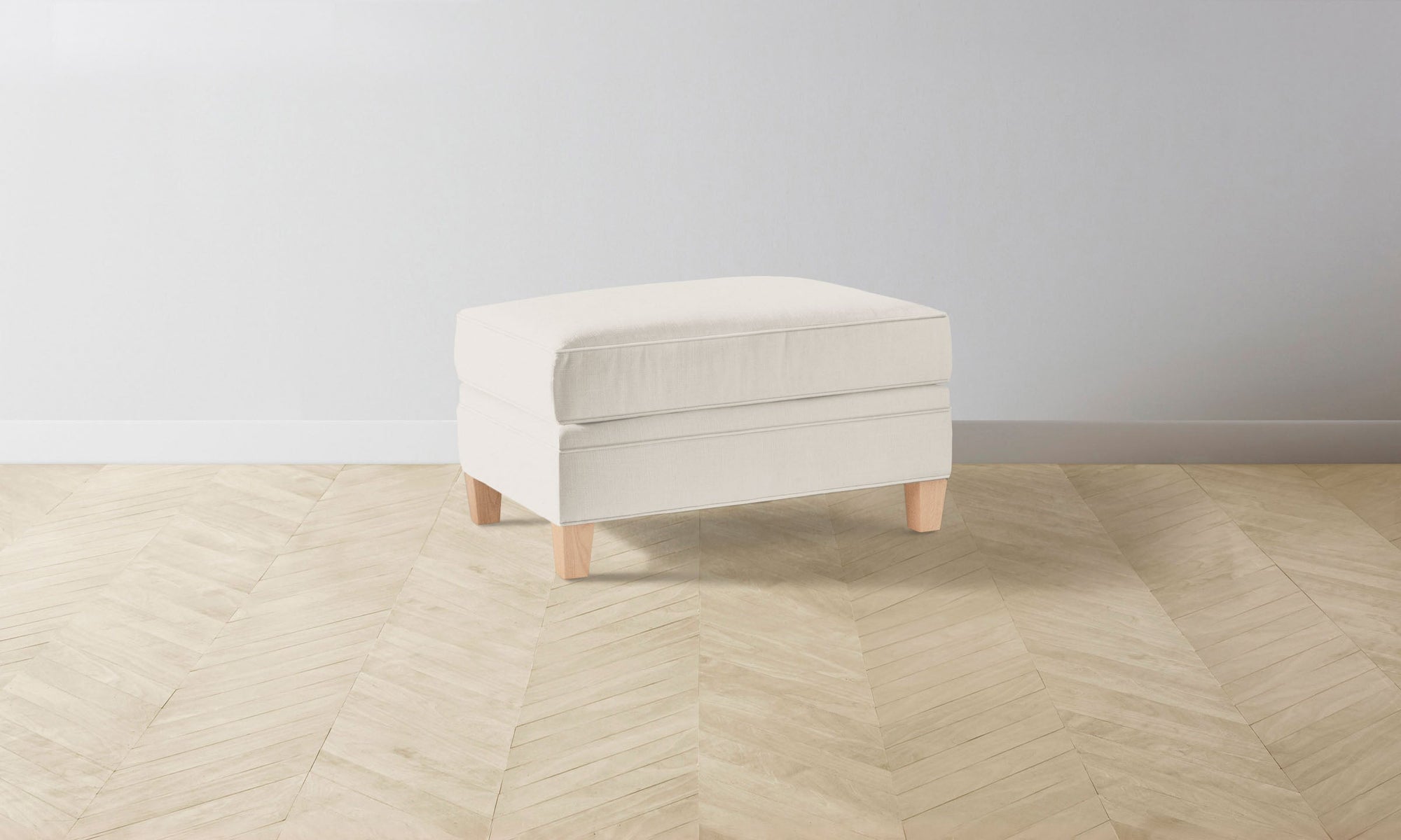 The Carmine Ottoman - Italian Brushed Wool Vanilla