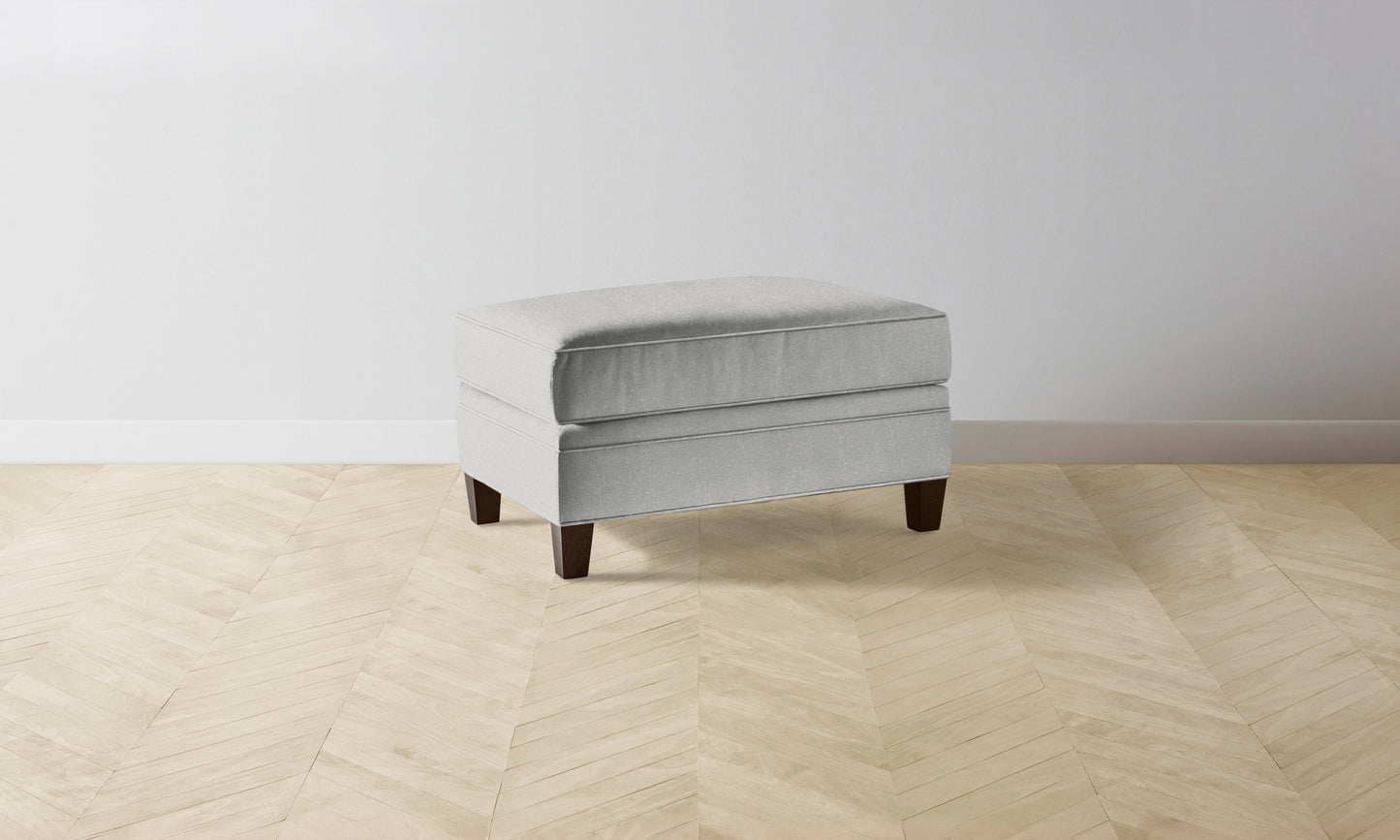 The Carmine Ottoman - Merino Heather Grey