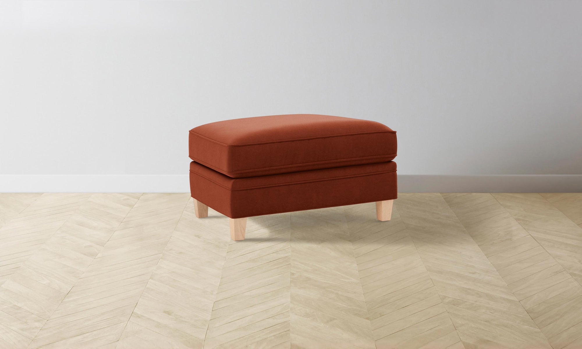 The Carmine Ottoman - Mohair Spice