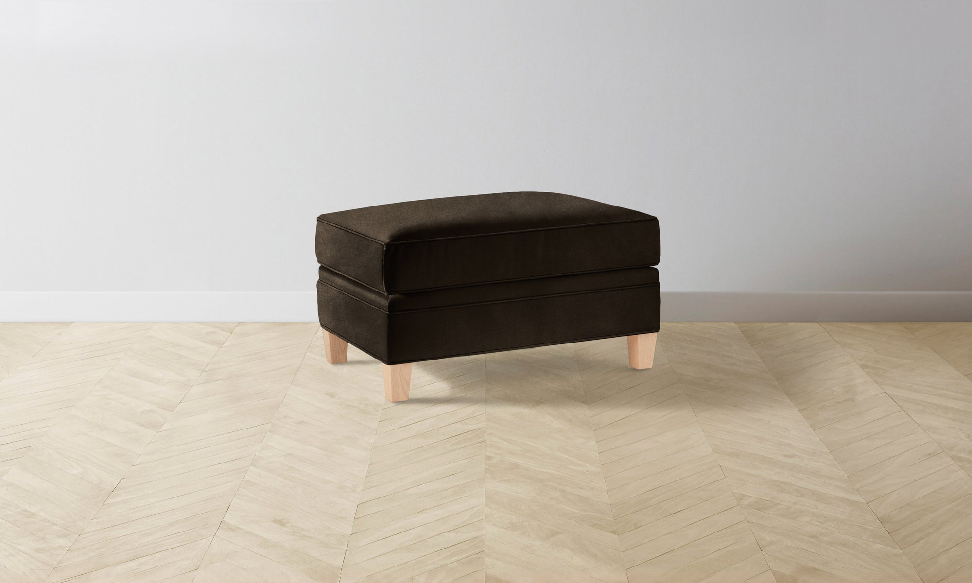 The Carmine Ottoman - Nubuck Leather Espresso