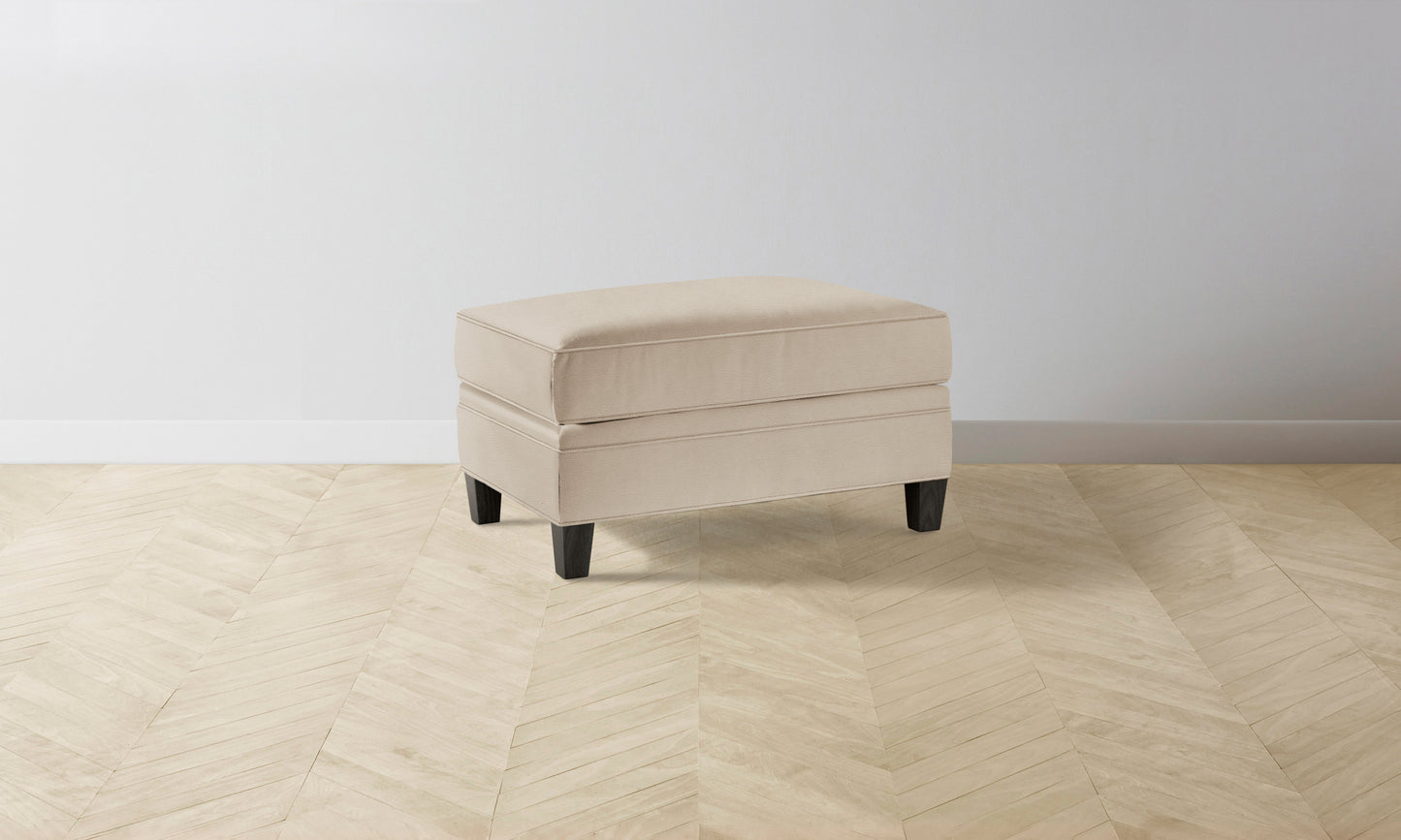 The Carmine Ottoman - Pebbled Leather Stone