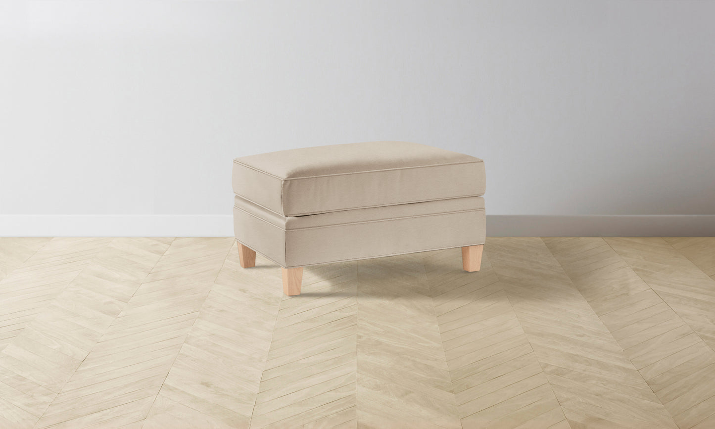 The Carmine Ottoman - Pebbled Leather Stone