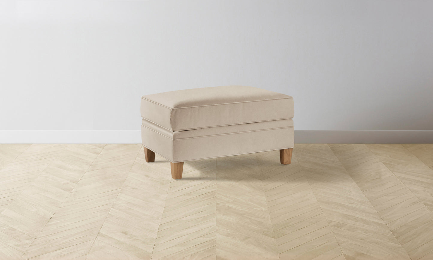 The Carmine Ottoman - Pebbled Leather Stone